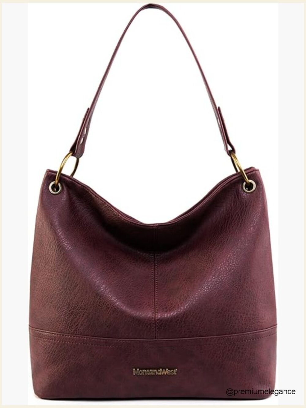 Hobo Bag with Back Pocket Shoulder Handbag Zipper Closure Large Capacity Vegan